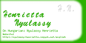 henrietta nyulassy business card